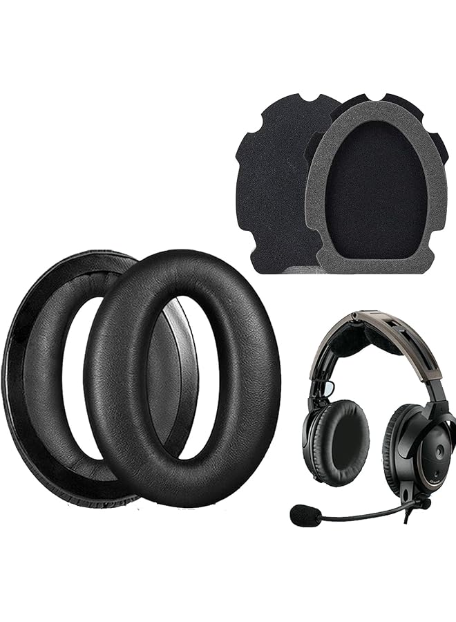 erorex A20 Ear Pads Replacement A10 Ear Cushion Cups Earpads Cover Parts Compatible With Bose A20 A10 Aviation Headset Black Pad - Image 1