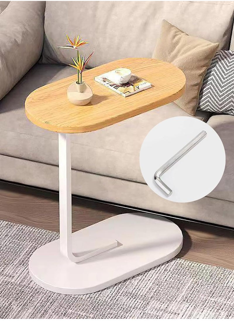 DubaiGallery Side Table Small Bedside Table Mini Skinny Bedside Table End Table, Space Saving Height 27.6 inches (70 cm) C-Shaped Coffee Table, Side Sofa Snack Table for Sofa Reclining Furniture  - Image 1