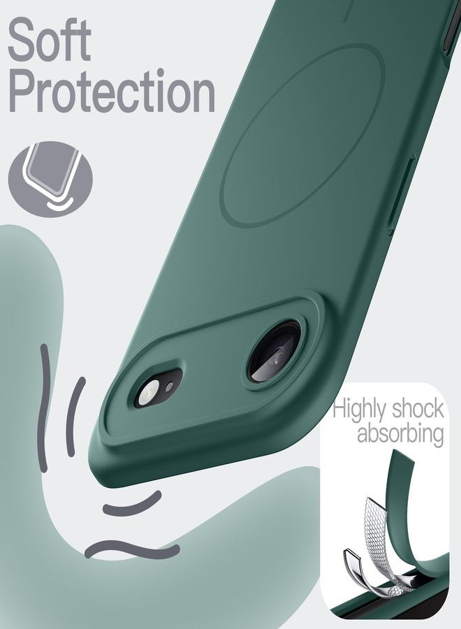 JETech Magnetic Silicone Case for iPhone Air, Compatible with MagSafe, Silky Soft Touch, Shock Absorbing Phone Cover with Camera Lens Protection, 6.5-Inch Display (Midnight Green) - Image 5