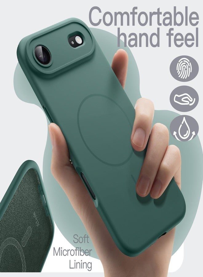JETech Magnetic Silicone Case for iPhone Air, Compatible with MagSafe, Silky Soft Touch, Shock Absorbing Phone Cover with Camera Lens Protection, 6.5-Inch Display (Midnight Green) - Image 4