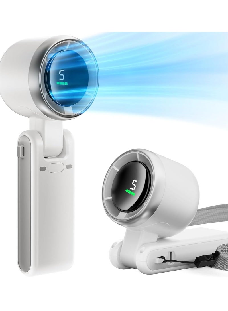 hilimse Portable Handheld Turbo Fan, 5 Gear Wind, Battery Operated, 3 IN 1 Hand Fan with Air Turbo Tech Cooling Fan for Outdoor Activities, Travel, Working - Image 1