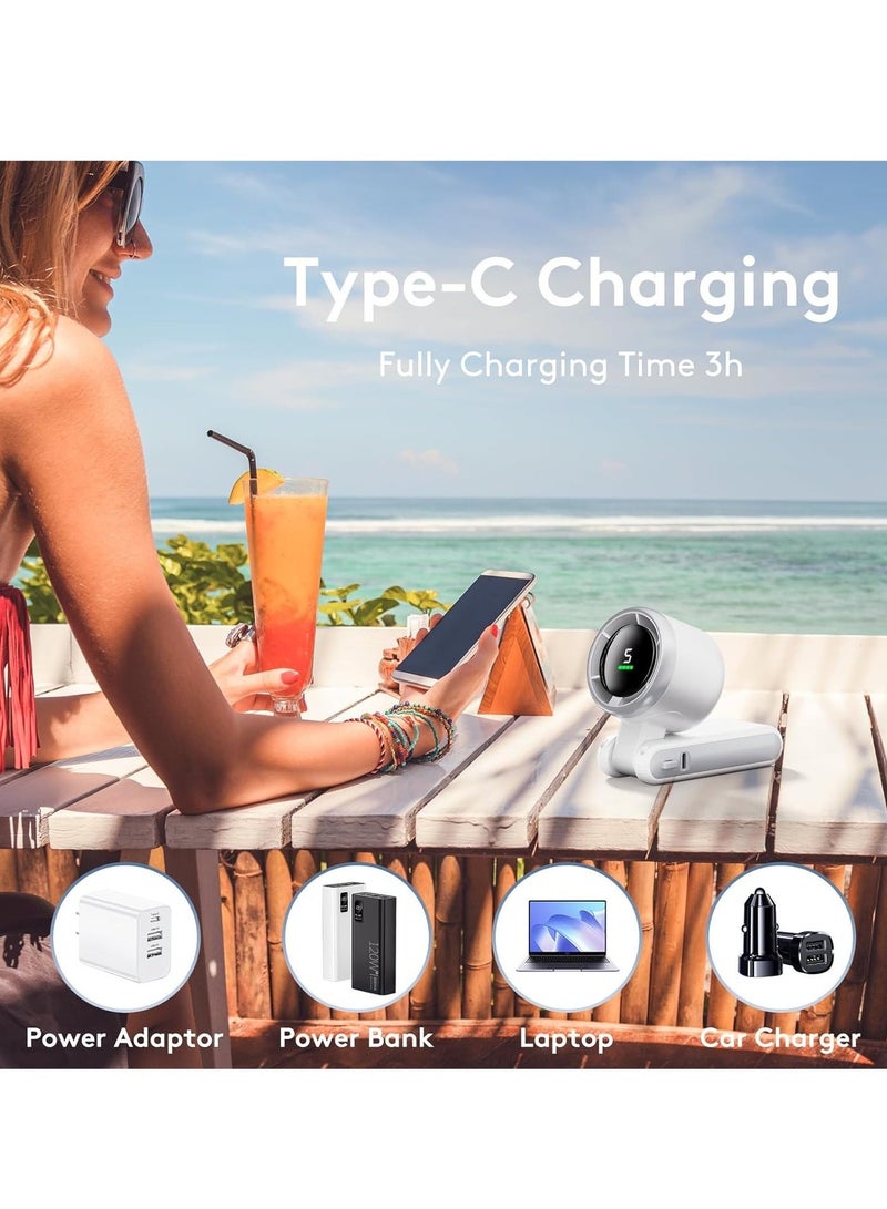 hilimse Portable Handheld Turbo Fan, 5 Gear Wind, Battery Operated, 3 IN 1 Hand Fan with Air Turbo Tech Cooling Fan for Outdoor Activities, Travel, Working - Image 4