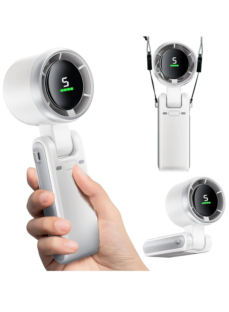 hilimse Portable Handheld Turbo Fan, 5 Gear Wind, Battery Operated, 3 IN 1 Hand Fan with Air Turbo Tech Cooling Fan for Outdoor Activities, Travel, Working - Image 2