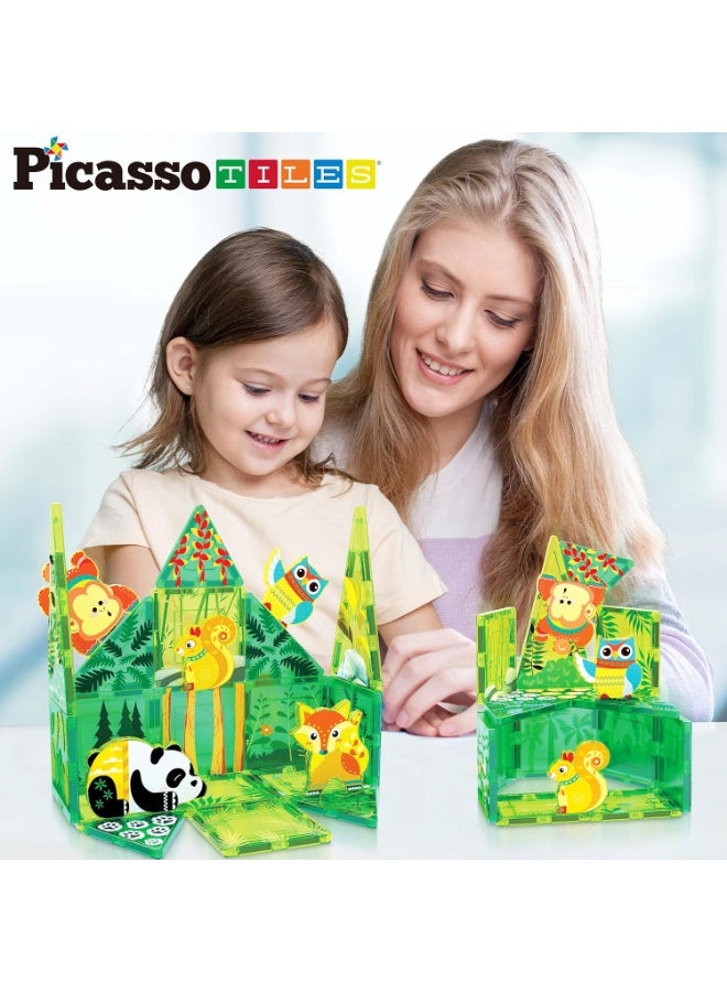 PicassoTiles مجموعة بلاط بيكاسو المغناطيسي للحيوانات البرية 26 قطعة | متوافقة مع بلاط المغناطيس | كتل بناء | ألعاب STEM | مجموعة ألعاب تعليمية | كتل تكديس | مجموعة بناء للأطفال لتطوير الدماغ - Image 5