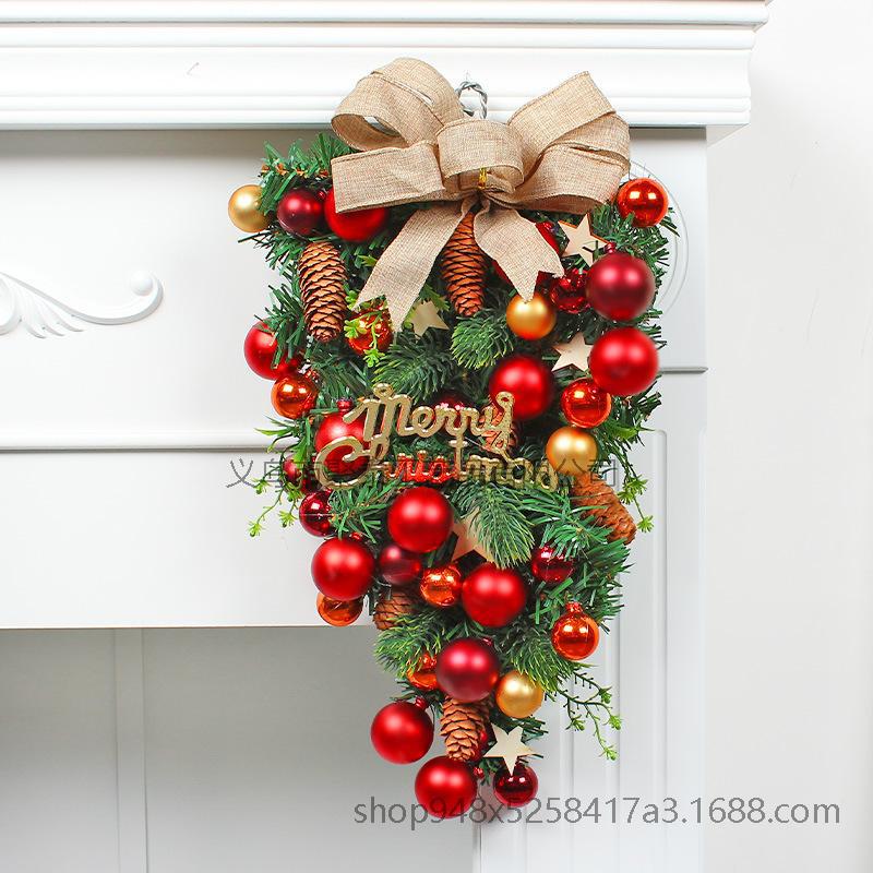 Hong Kong Love Christmas Decorative Ball Hanging Tree Pvc Sticker Creative Bow Rattan Door Hanging Glass Sticker - Image 4