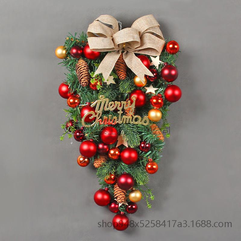 Hong Kong Love Christmas Decorative Ball Hanging Tree Pvc Sticker Creative Bow Rattan Door Hanging Glass Sticker - Image 3