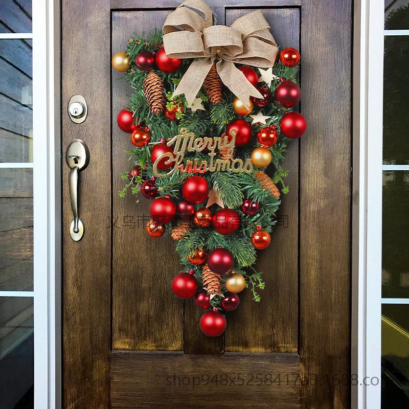 Hong Kong Love Christmas Decorative Ball Hanging Tree Pvc Sticker Creative Bow Rattan Door Hanging Glass Sticker - Image 2