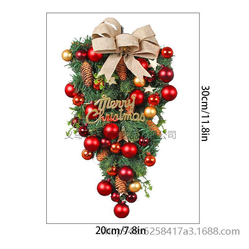 Hong Kong Love Christmas Decorative Ball Hanging Tree Pvc Sticker Creative Bow Rattan Door Hanging Glass Sticker - Image 1