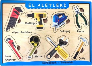 Farbu Toy Wooden Bultak Puzzle 8 Pieces with Writing Board on the Back Side Jigsaw Hand Tools - pzsku/Z556822A748B5D43B1C83Z/45/_/1725790004/b3693699-f155-4260-9630-d421e15d1961