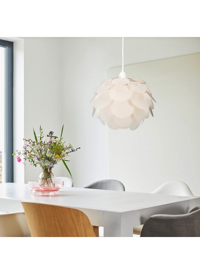 kwmobile kwmobile Puzzle Pendant Lamp Shade - Cherry Blossom DIY Jigsaw Lampshade - For Hanging Ceiling Light or Floor Lamp - Diameter 15.7" (40cm) - White  - Image 3