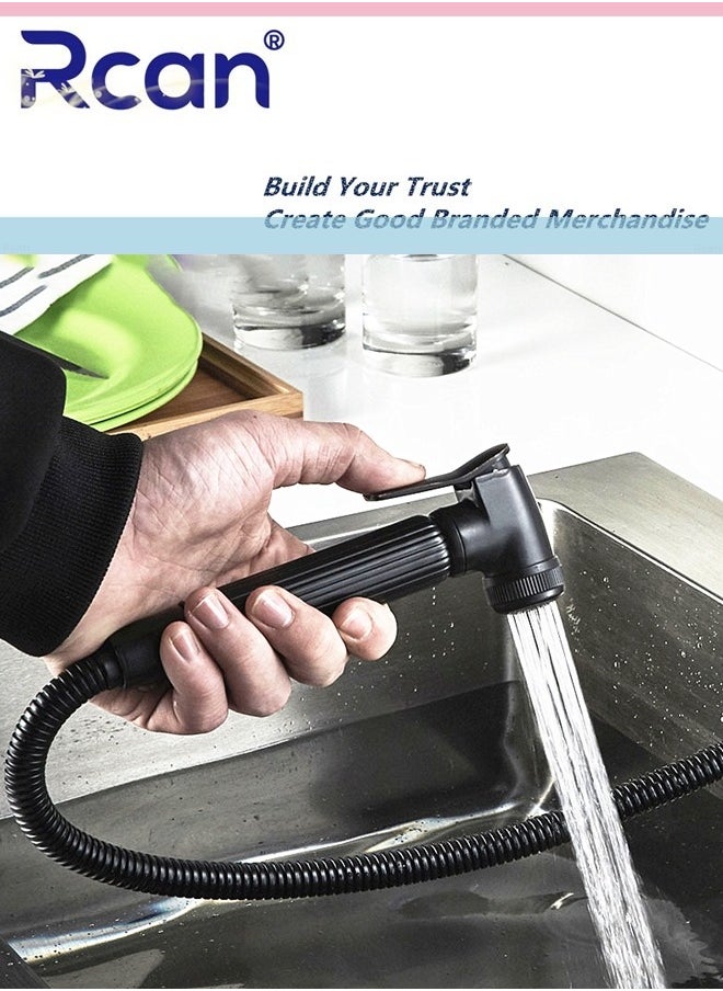 2 In 1 Kitchen Faucet Pull Out Mixing High Pressure Spray Gun Nozzle 360° Rotating Countertop Sink Single Handle Hot and Cold Dual Control Faucet Multi-Functional Suitable for Kitchen Bathroom Balcony