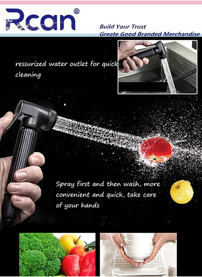 2 In 1 Kitchen Faucet Pull Out Mixing High Pressure Spray Gun Nozzle 360° Rotating Countertop Sink Single Handle Hot and Cold Dual Control Faucet Multi-Functional Suitable for Kitchen Bathroom Balcony