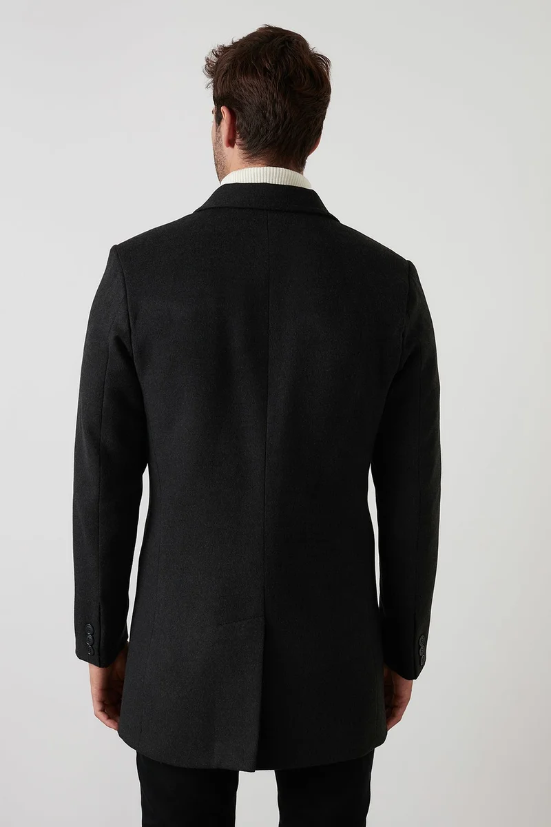 بوراتي Slim Fit Single Slit Buttoned Mono Collar Cashew Coat Men's Coat 5840098