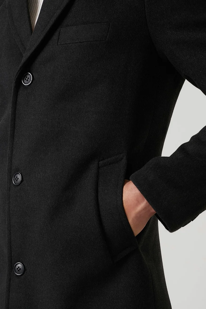 بوراتي Slim Fit Single Slit Buttoned Mono Collar Cashew Coat Men's Coat 5840098