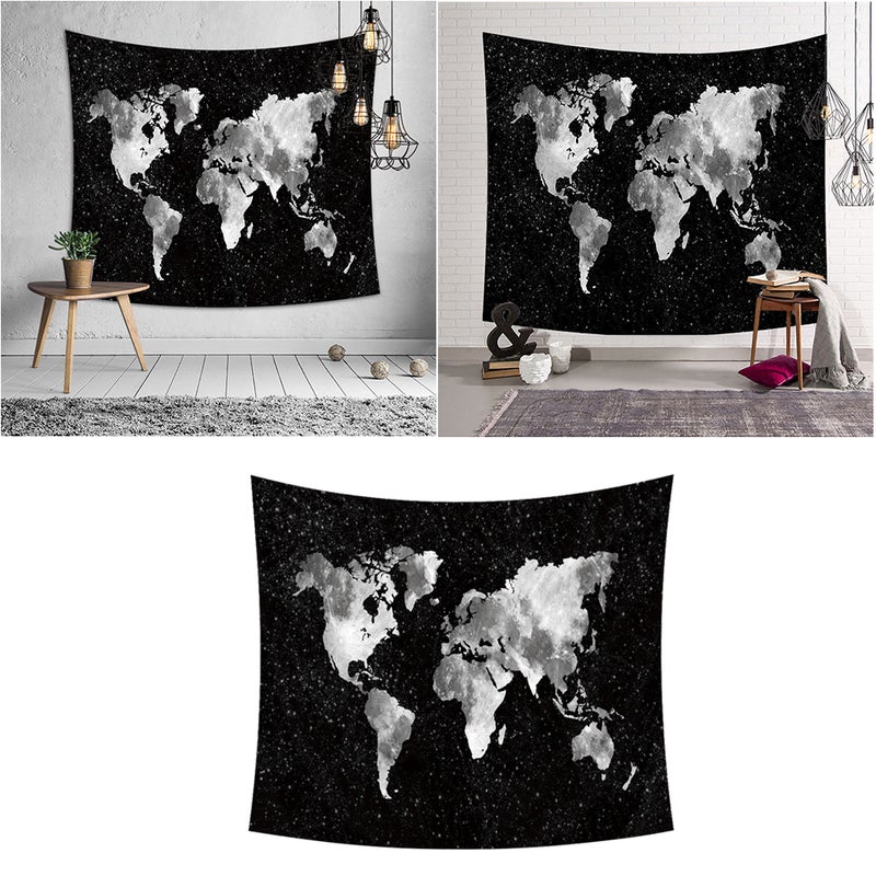 1pc Beach Towel Bath Towel Shawl Tapestry Background Wall for Home Decor (Black) - Image 1