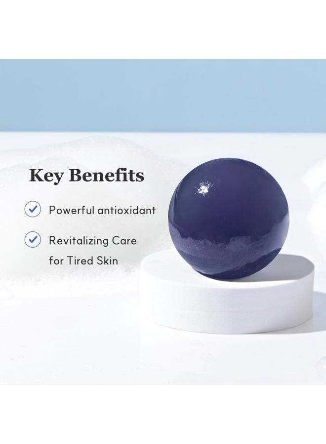 ONGREDIENTS Butterfly Pea Cleansing Ball, Face Soap Bar, Jelly Ball Cleanser, 3.8 Ounce - Image 3