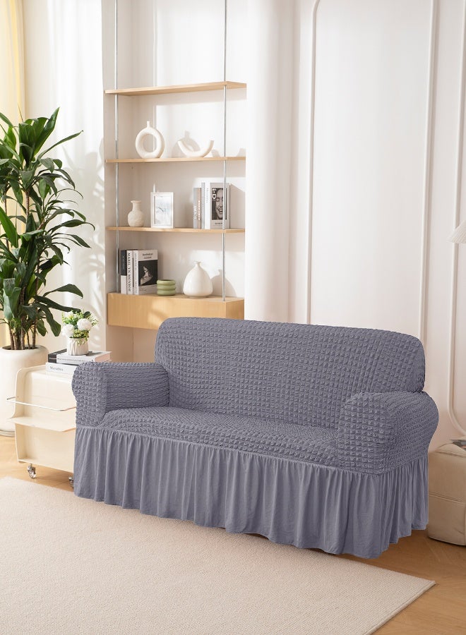 ايست من نون غطاء أريكة 3D قابل للتمدد، قماش ناعم - رائع لحماية الأثاث - مقعدين (140-180 سم) - لون رمادي - Image 2