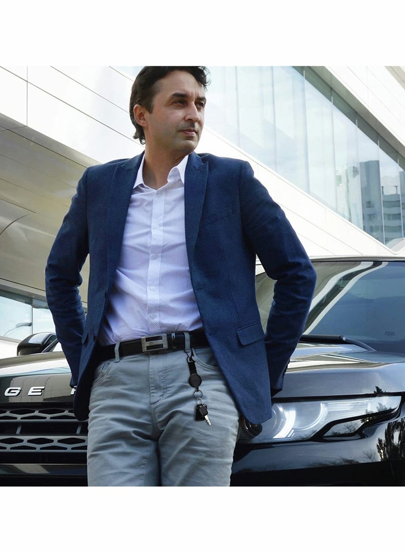 KASTWAVE 3 Pcs Retractable Keychain, Heavy Duty Carabiner Badge Holder, Tactical ID Badge Reel Clips Holder with 23.6 Inch Steel Retractable Cord for Hanging ID Card Name Key Chain (Black) - Image 5