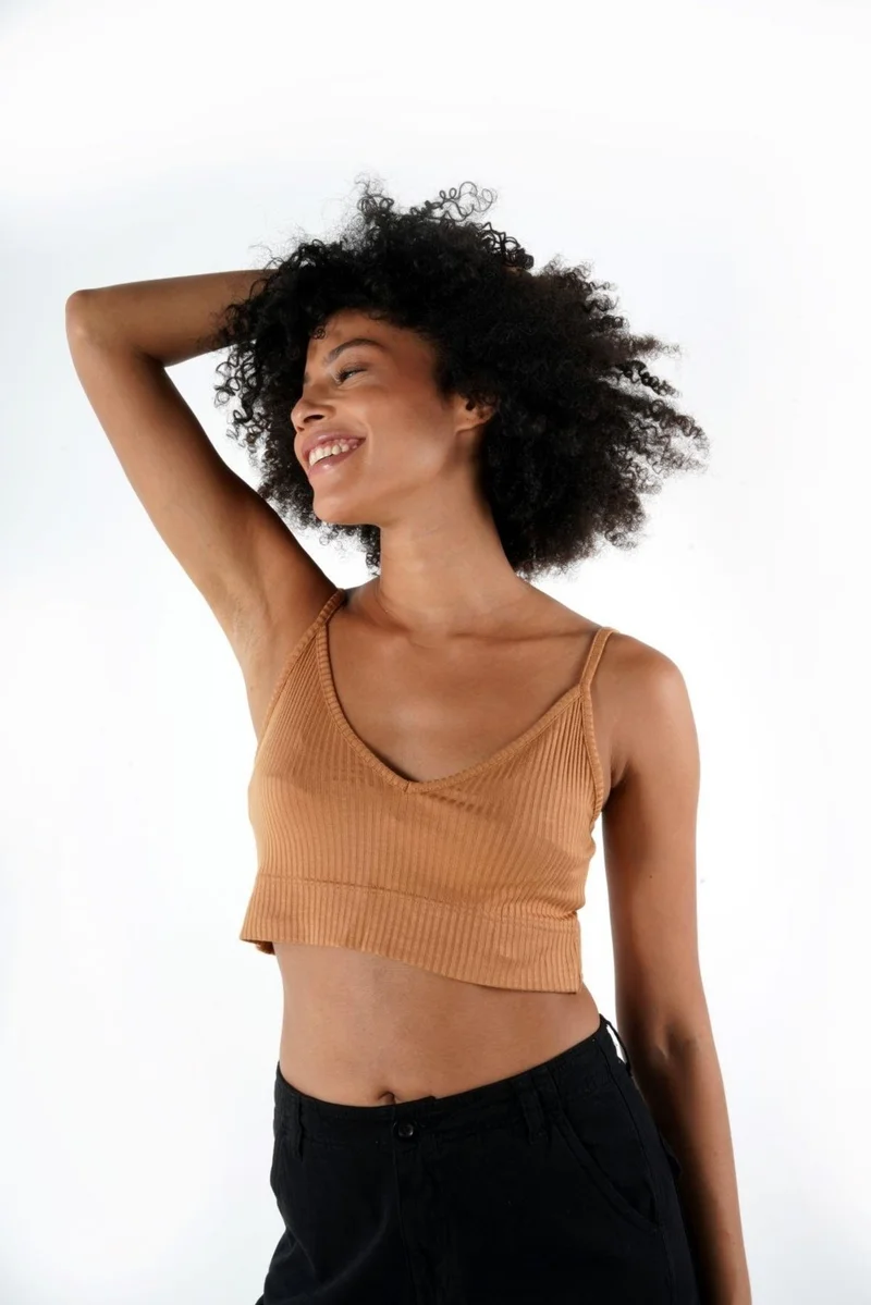 الكسندر جاردي Alexandergardi Strap V Neck Crop Top Bustier (B24-0079 01)