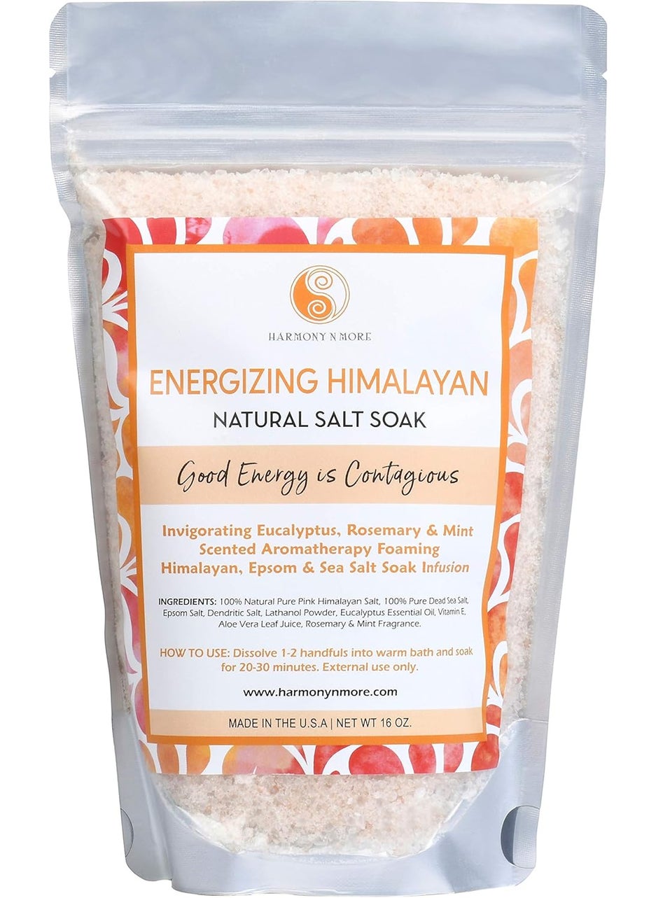 Harmony N More - Himalayan Bath Salts  16oz Detoxifying Soak Bath Salt for Women Relaxing  Stress Relief  AllNatural  Perfect for Spa Foot Soak Muscle Recovery  Aromatherapy Salts - Image 1