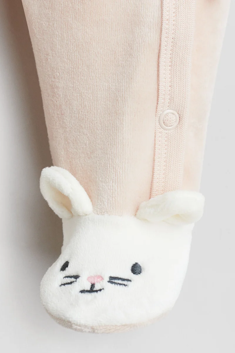 H&M Velour sleepsuit with full feet