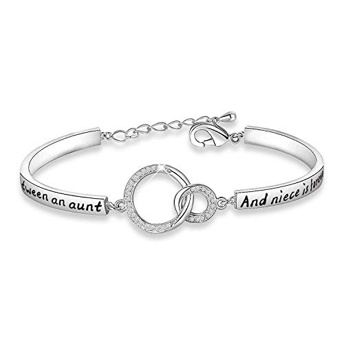 WUSUANED Aunt & Niece Bracelet - Birthday & Graduation Gift - The Love Between An Aunt and Niece is Forever - Relationship Bracelet - Image 1