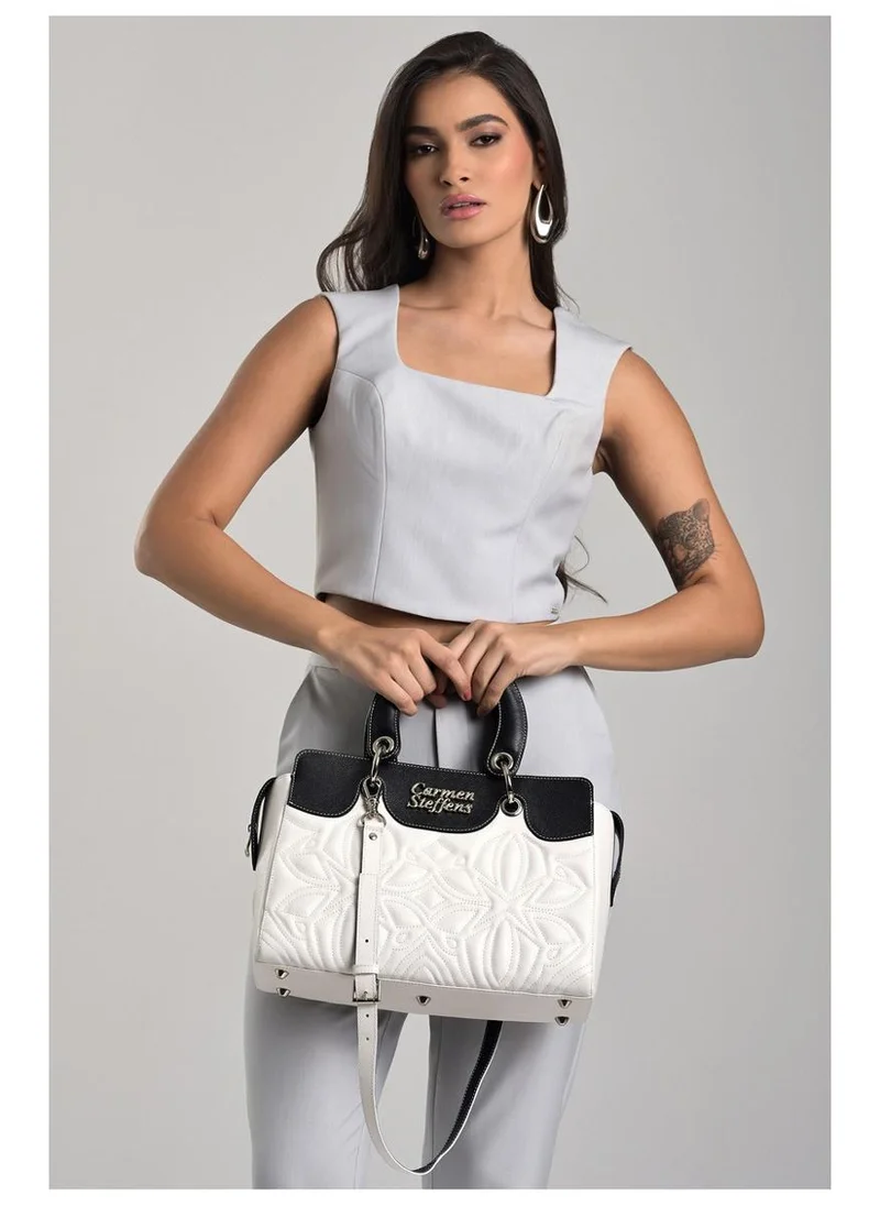 Carmen Steffens  White Leather Bag Bianco with Quilting for Women | Best Price UAE