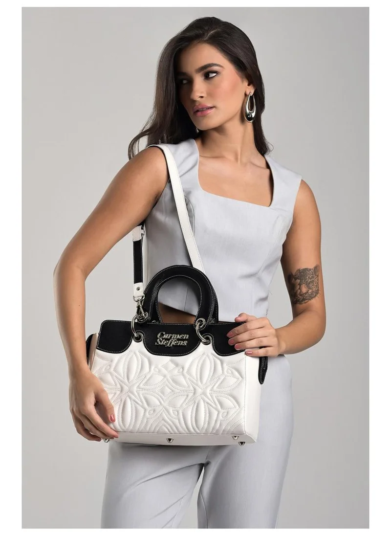 Carmen Steffens  White Leather Bag Bianco with Quilting for Women | Best Price UAE
