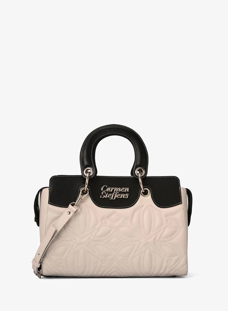 Carmen Steffens  White Leather Bag Bianco with Quilting for Women | Best Price UAE