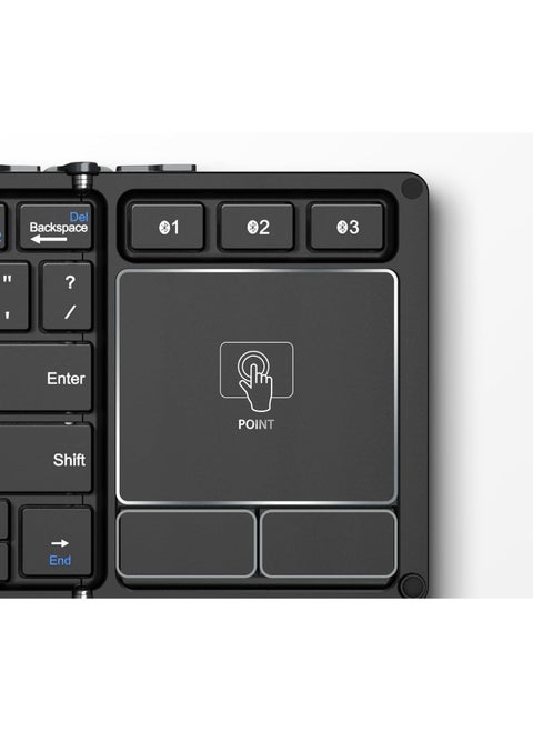 Tri-Fold Bluetooth Pocket Keyboard – Touchpad, Multi-Device Sync, Ultra-Portable