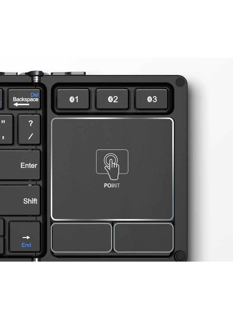 Generic - Tri-Fold Bluetooth Pocket Keyboard – Touchpad, Multi-Device Sync, Ultra-Portable - Image 1