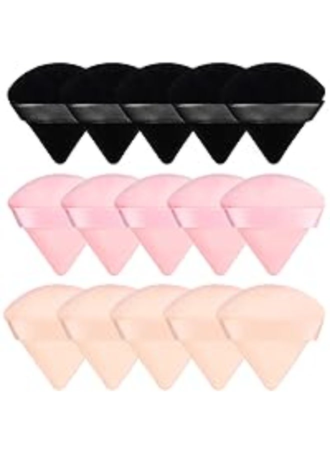 3 Pcs Triangle Powder Puff Set - For Precise Makeup and a Natural Look