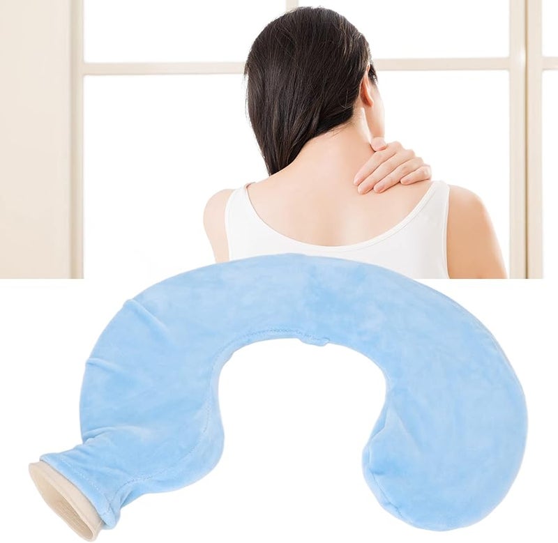 زجاجة ماء ساخن على شكل حرف U باللون الأزرق الفاتح لتخفيف الآلام العلاج بالحرارة والبرودة - Image 3