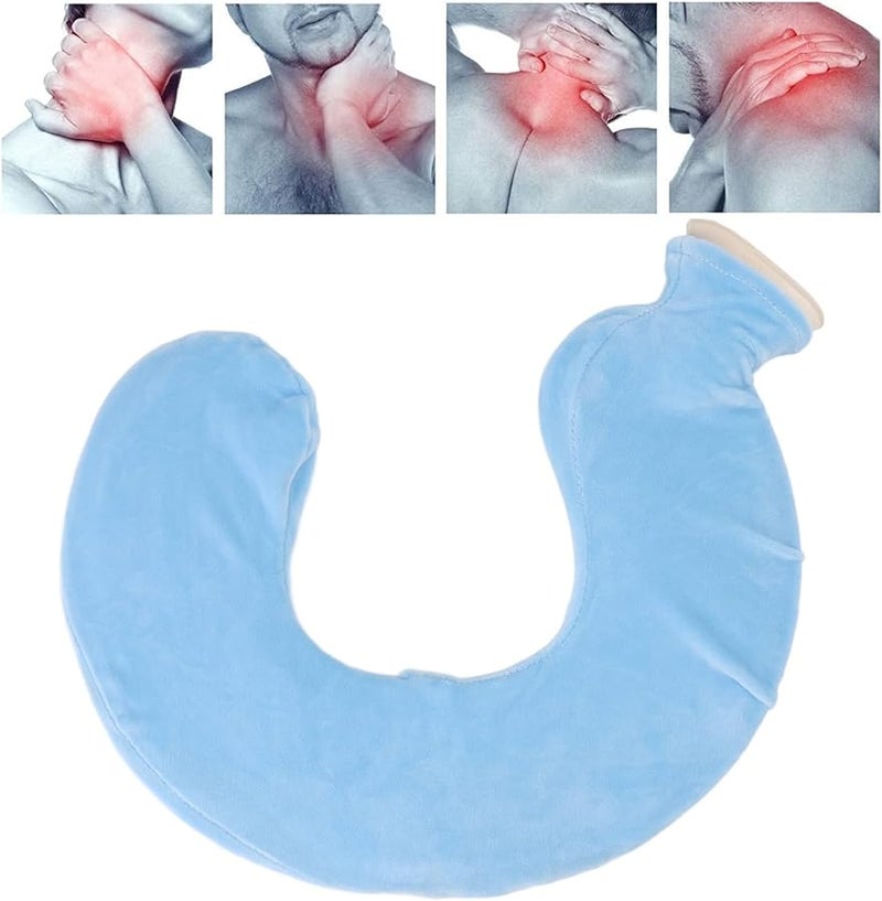 زجاجة ماء ساخن على شكل حرف U باللون الأزرق الفاتح لتخفيف الآلام العلاج بالحرارة والبرودة - Image 4