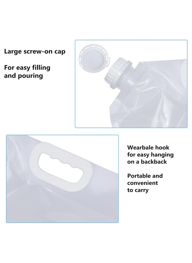 Collapsible Water Tank Container 4 Pack 5L BPA Free Plastic Water Carrier Portable Water Tank Lightweight Space-Saving Outdoor Folding Water Bag for Sport Hiking Camping Riding Mountaineer-Clear - Image 3