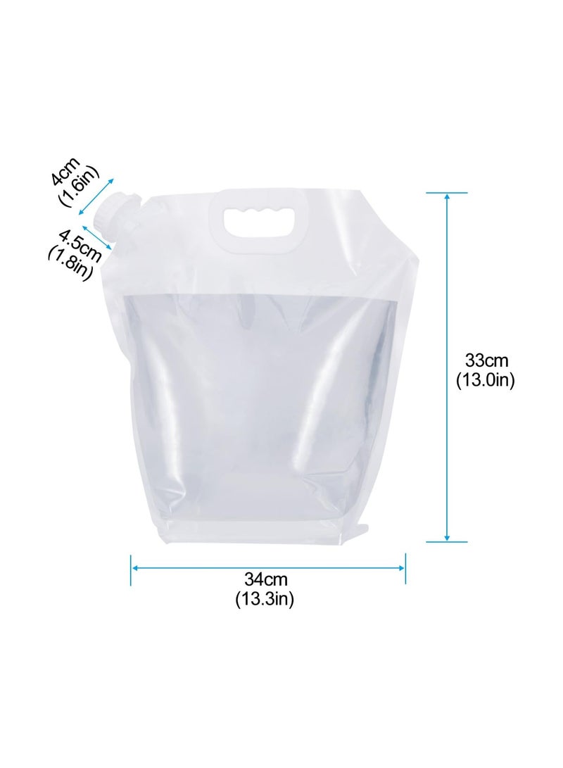 Collapsible Water Tank Container 4 Pack 5L BPA Free Plastic Water Carrier Portable Water Tank Lightweight Space-Saving Outdoor Folding Water Bag for Sport Hiking Camping Riding Mountaineer-Clear - Image 2