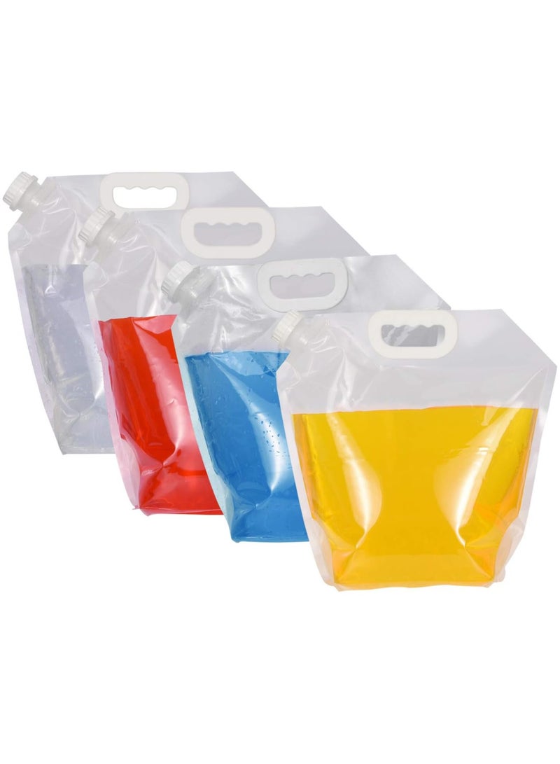 Collapsible Water Tank Container 4 Pack 5L BPA Free Plastic Water Carrier Portable Water Tank Lightweight Space-Saving Outdoor Folding Water Bag for Sport Hiking Camping Riding Mountaineer-Clear - Image 1