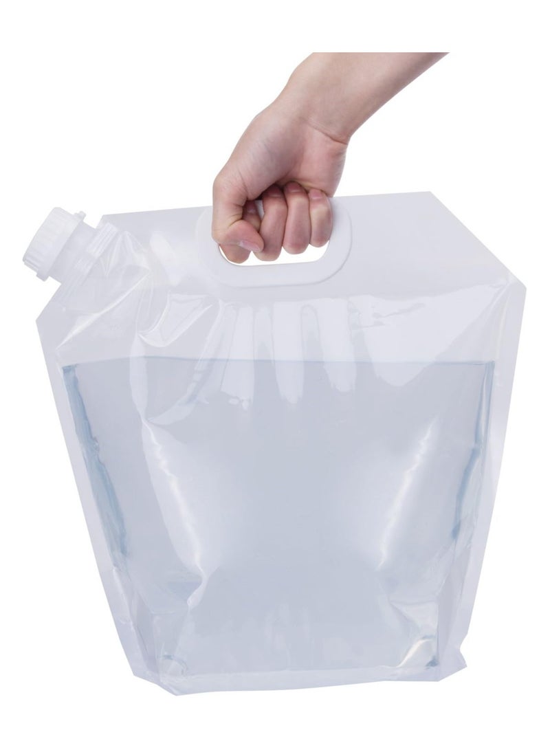 Collapsible Water Tank Container 4 Pack 5L BPA Free Plastic Water Carrier Portable Water Tank Lightweight Space-Saving Outdoor Folding Water Bag for Sport Hiking Camping Riding Mountaineer-Clear - Image 4