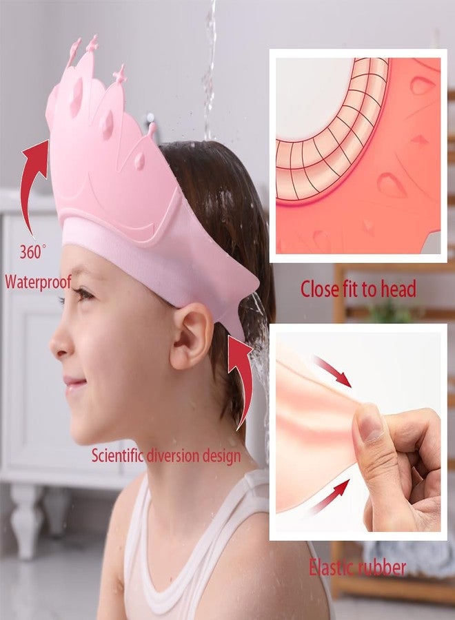 TinyGuardian Baby Shower Cap Shield, Baby bath set shower cap, Visor Hat for Eye and Ear Protection for 0-9 Years Old Children,Cute Crown Shape Makes the Baby Bath More Fun (Pink) - Image 3