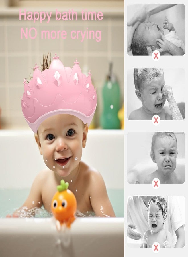 TinyGuardian Baby Shower Cap Shield, Baby bath set shower cap, Visor Hat for Eye and Ear Protection for 0-9 Years Old Children,Cute Crown Shape Makes the Baby Bath More Fun (Pink) - Image 5