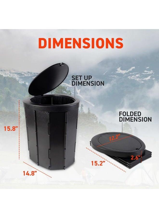 72 HRS Portable Collapsible Camp Toilet - Extra Large, Lightweight & Sturdy (With 12 Toilet Bags) - Image 3