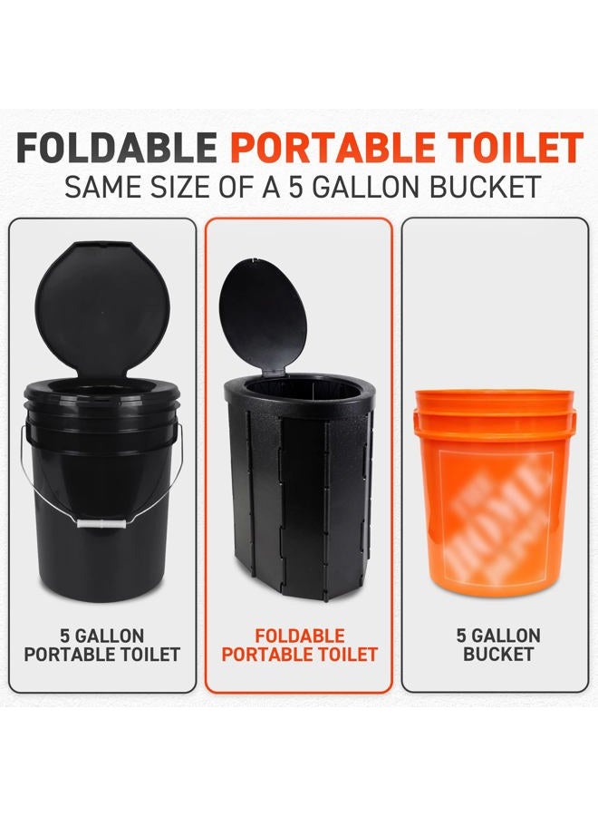 72 HRS Portable Collapsible Camp Toilet - Extra Large, Lightweight & Sturdy (With 12 Toilet Bags) - Image 2