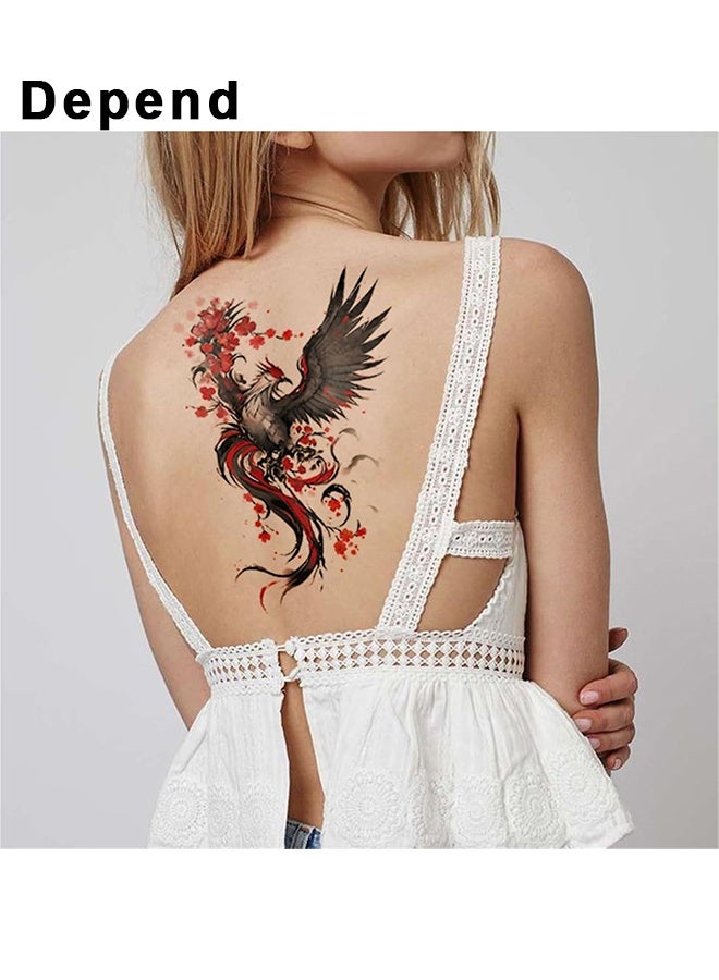 Depend 10PCS Temporary Tattoos, Large Collection Of Waterproof Animal And Floral Designs, Black And Coloured Art Transfers For Men And Women - Image 4