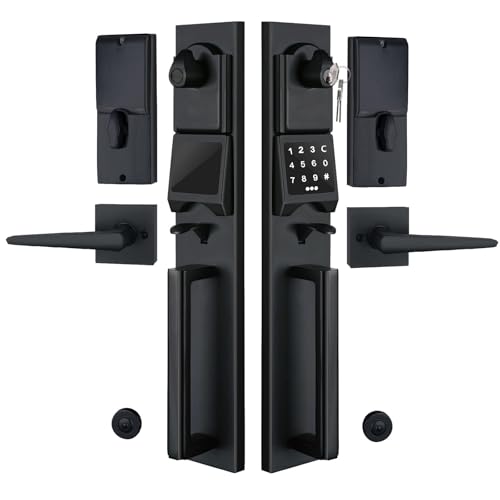 NEWBANG Smart Front Door Handleset with Keypad for Double Doors - Electronic Lockset with Dummy Set - Image 1