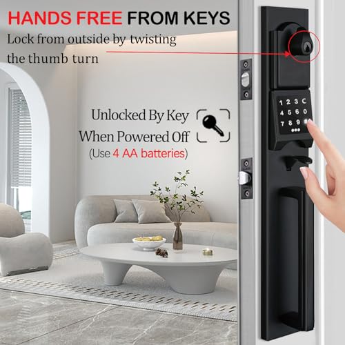 NEWBANG Smart Front Door Handleset with Keypad for Double Doors - Electronic Lockset with Dummy Set - Image 4