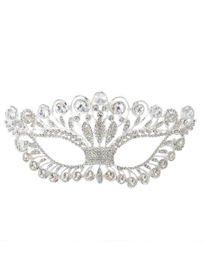 OULII Masquerade Mask Luxury Diamond Rhinestone Fancy Mask Party Crown Mask for Women Lady - Image 1