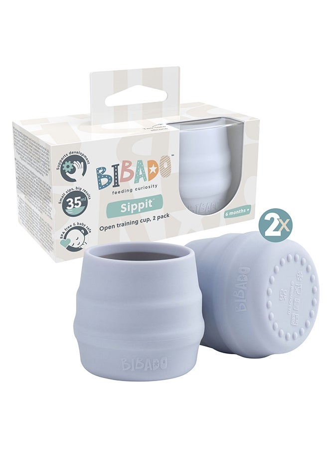 bibado - Sippit™ Silicone Trainer Cup 2-Pack, Suitable For 4 Months+, Transition To Open-Cup Drinking - Mist - Image 1