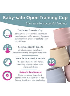 bibado Sippit™ Silicone Trainer Cup 2-Pack, Suitable For 4 Months+, Transition To Open-Cup Drinking - Mist  - Image 5