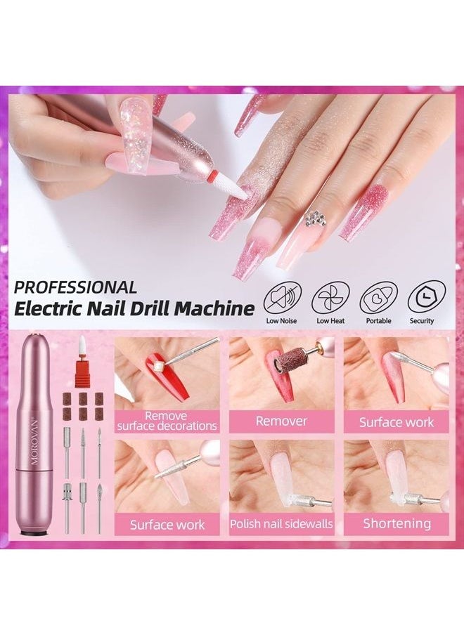 morovan - Poly Gel Nail Kit - 22 Colors Poly Nail Gel Kit with 48W LED Nail Lamp and Slip Solution Poly Nail Extension Gel Kit with Nail Drill & Matte Top Base Coat Set for DIY Nails Manicure Starter Ki - Image 1