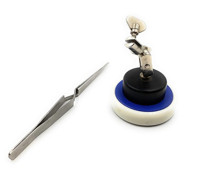Ceznek Helping Third Hand NonSkid Base CrossLocking Tweezer HandsFree Holder Platform for Soldering Welding Jewellery Making Repair Watchmaking Model Making Hobby Crafts DIY - Image 2